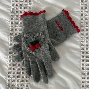 Moschino Lambswool Cherry Gloves